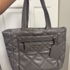 Quilted Gray Tote Bag